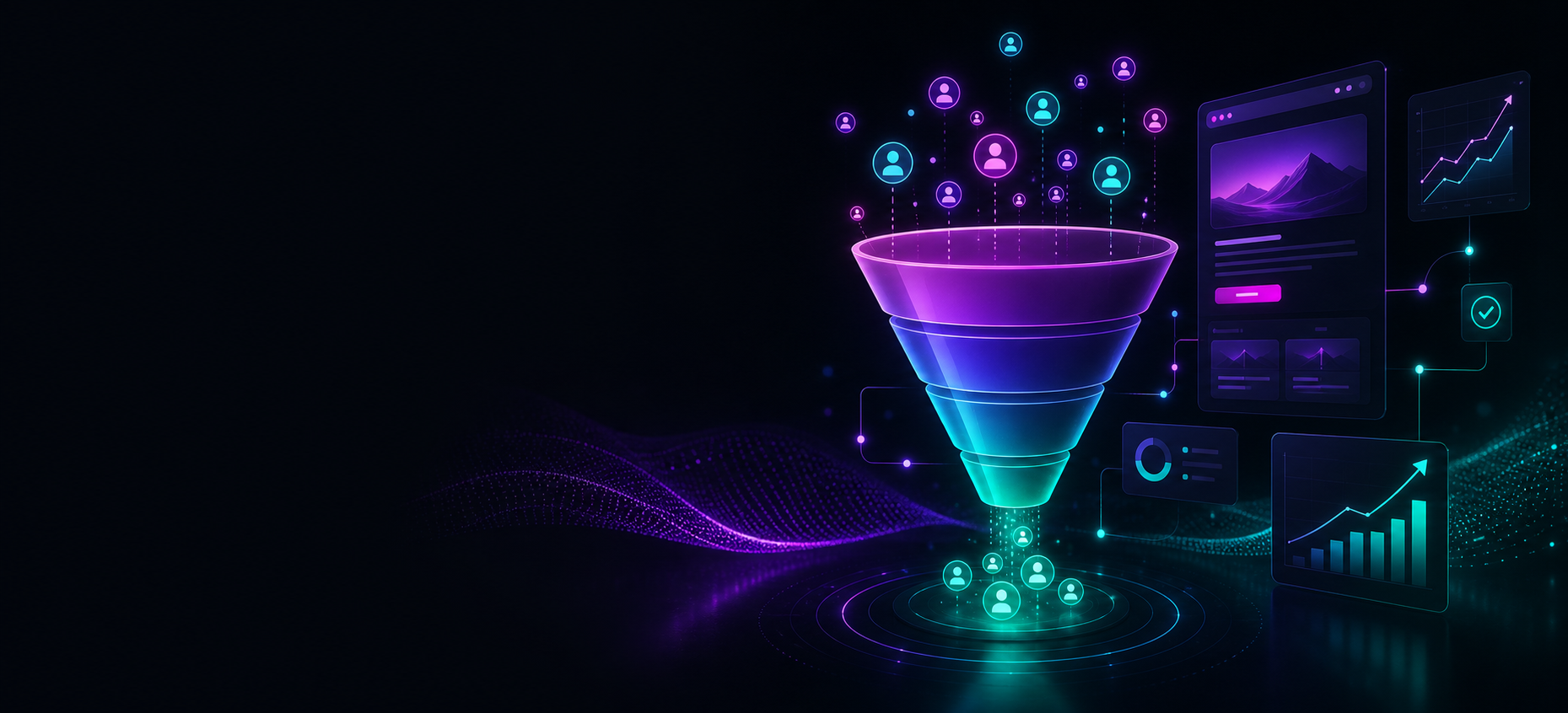 Embudos de marketing y landing pages de Marketia Funnel